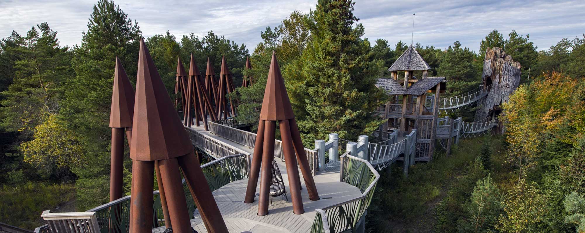 Wild Walk walkway with wood sculptures