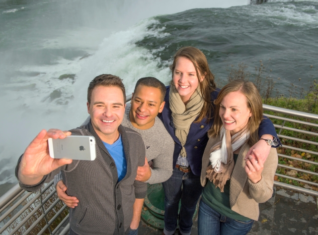 Tourists at Niagara Falls