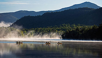 Canoeing on the lake