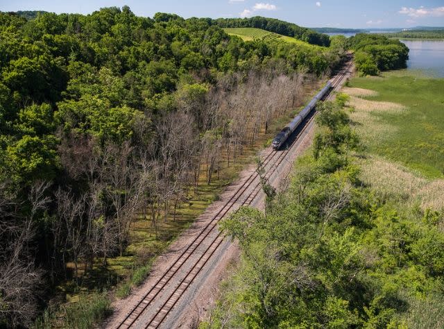 Amtrak Train in Hudson Valley