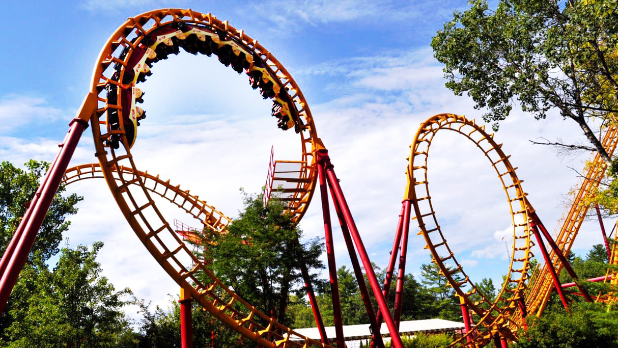 Roller coaster at Great Escape and Splashwater Kingdom