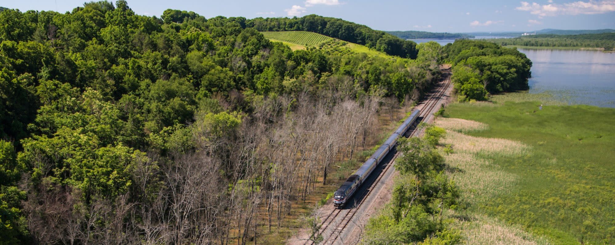 Amtrak Train in Hudson Valley