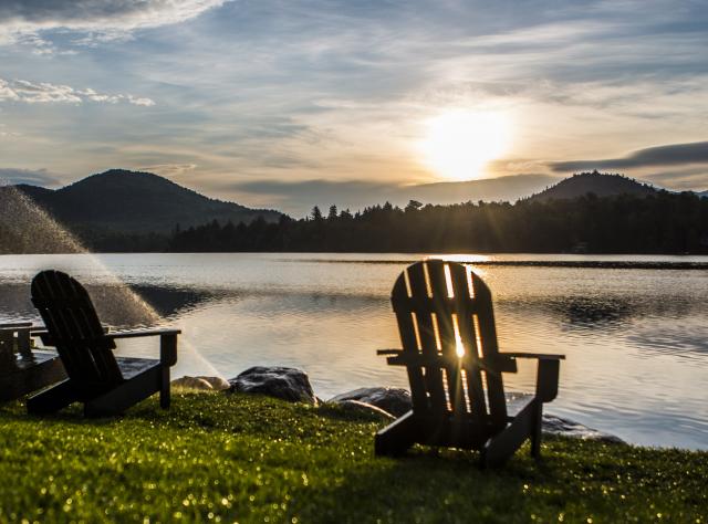 Lake Placid - Mirror Lake Chairs, Sunrise