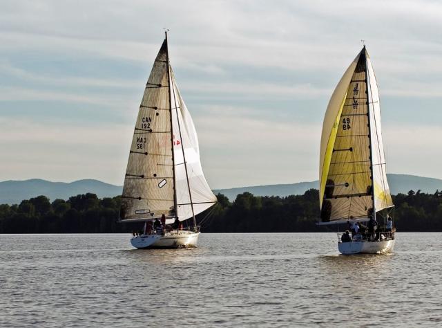 Three sailboats on Lake Champlain, photo by Darren McGee