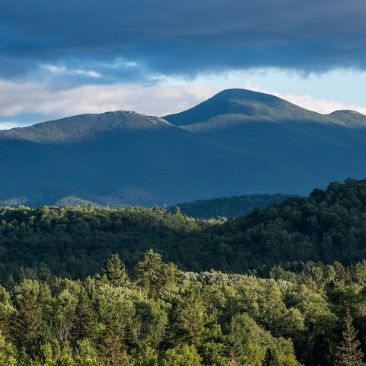 View of Algonquin, Mount Marcy High Peak area from Lake Placid,  Essex County- Adirondack Region