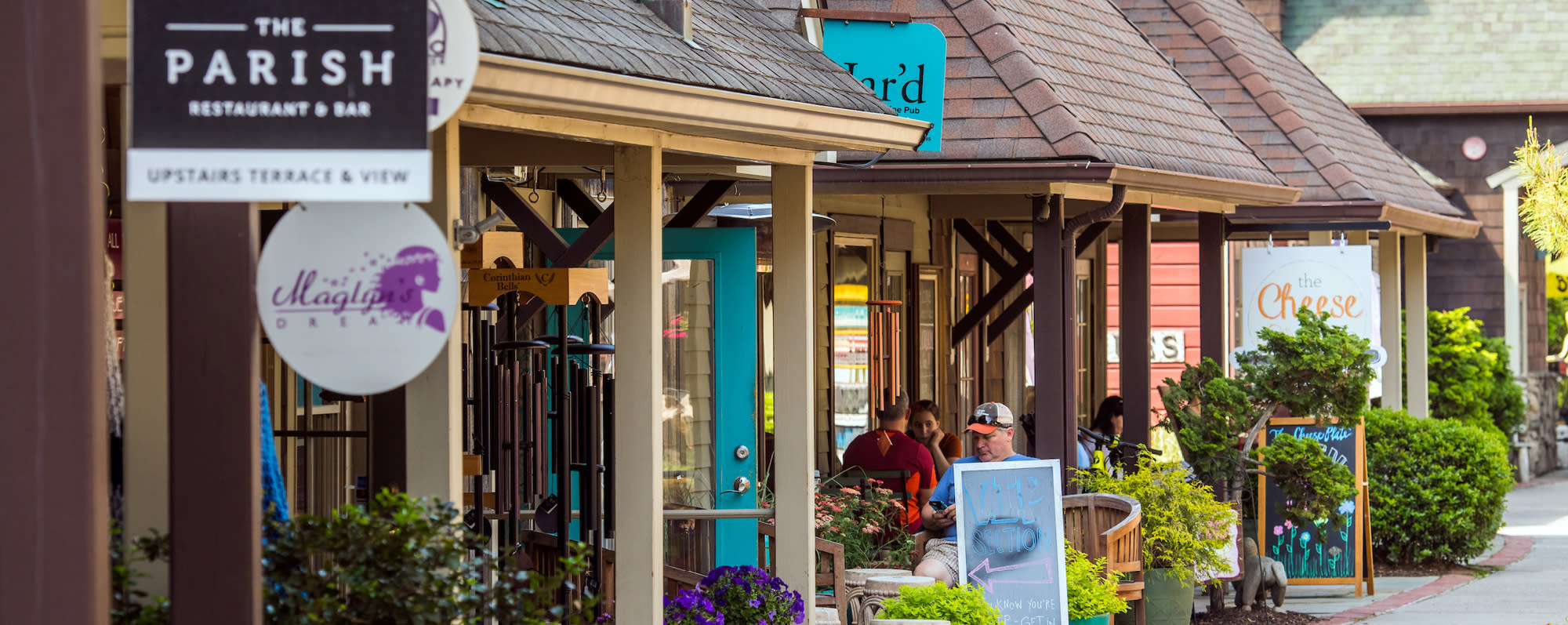 A photo of the front of shops at Water Street Market in New Paltz