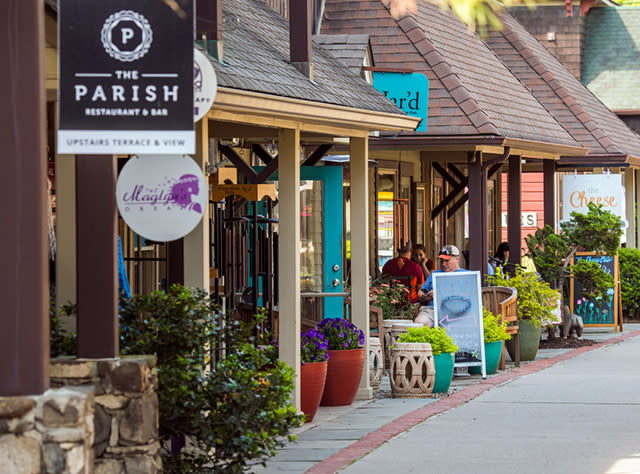 A photo of the front of shops at Water Street Market in New Paltz