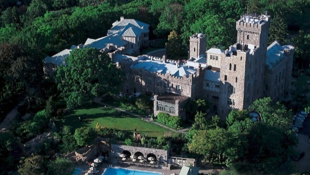 An aerial shot of the Castle Hotel and Spa