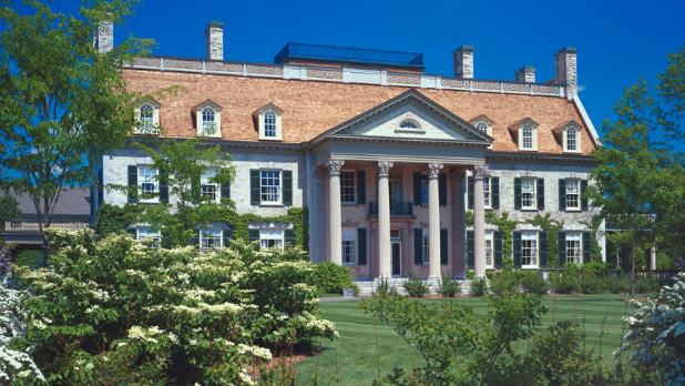 The exterior of the George Eastman Museum on a sunny day